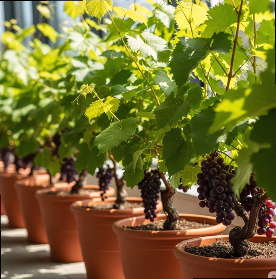 growing grapes in planters