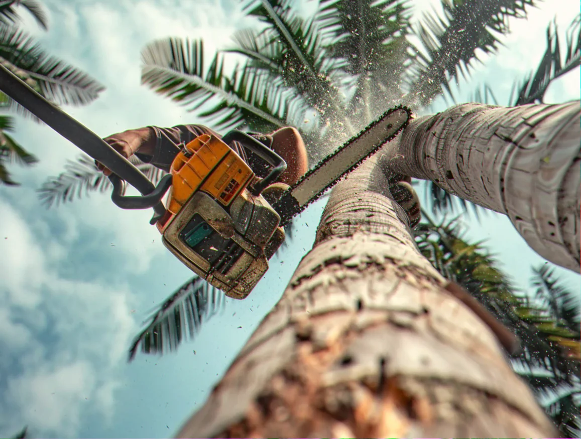 how to cut down a palm tree