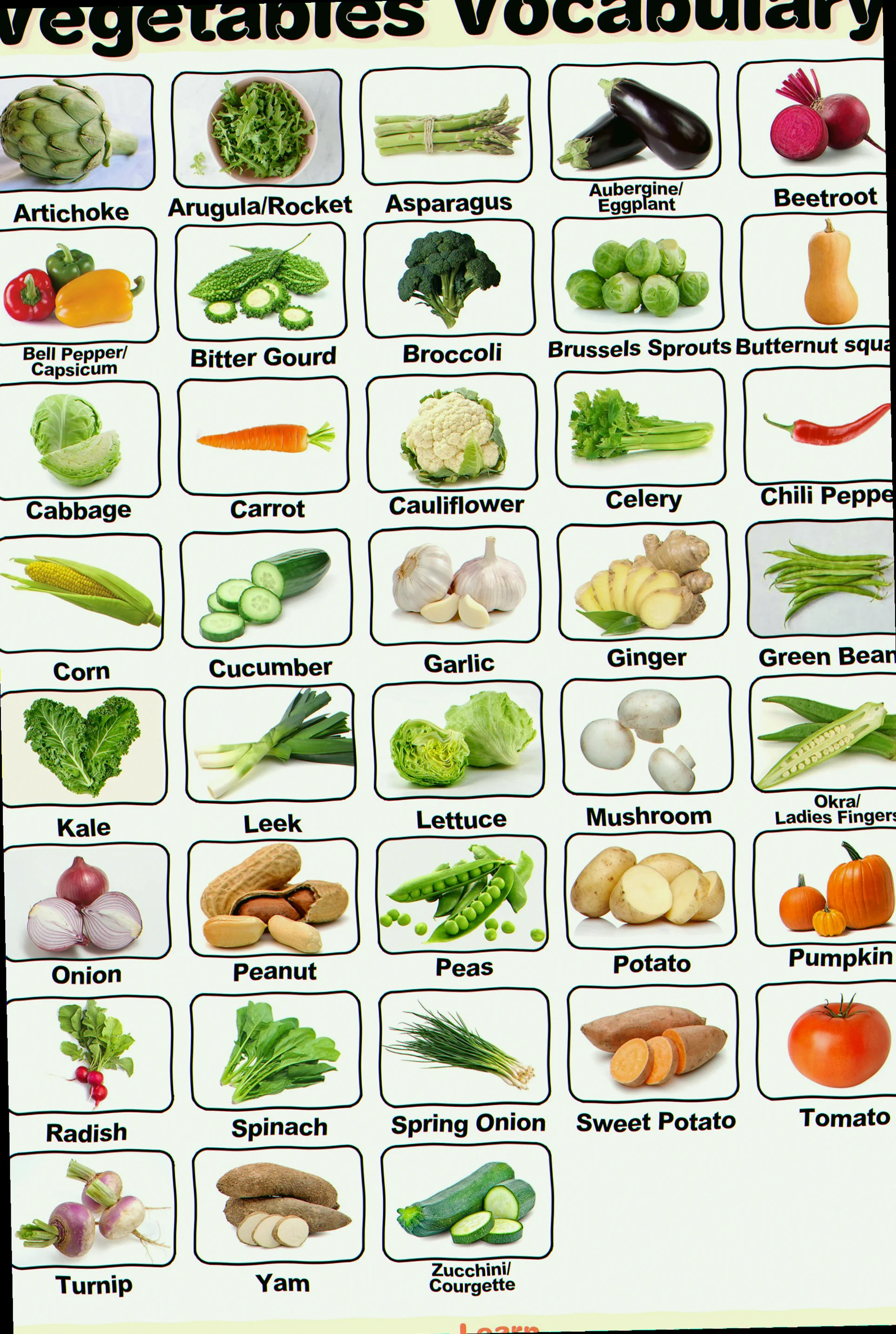 vegetable short word
